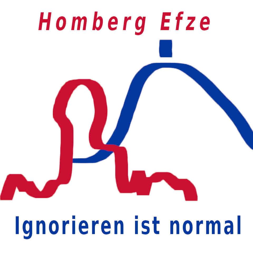 Ein komisches Stadtrelieph von Homberg Efze mit dem Text herum - Homberg Efze. Ignorieren ist normal.